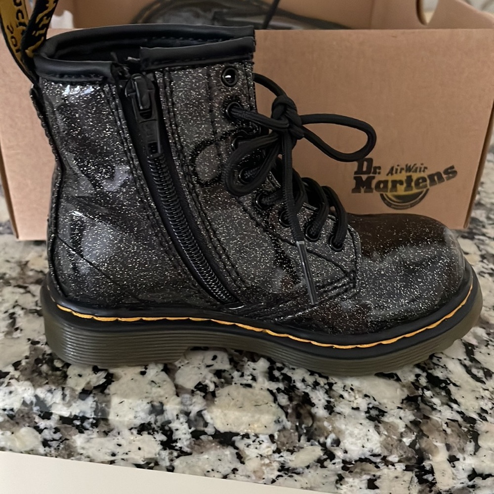 Dr. Martens toddler glitter lace up boot